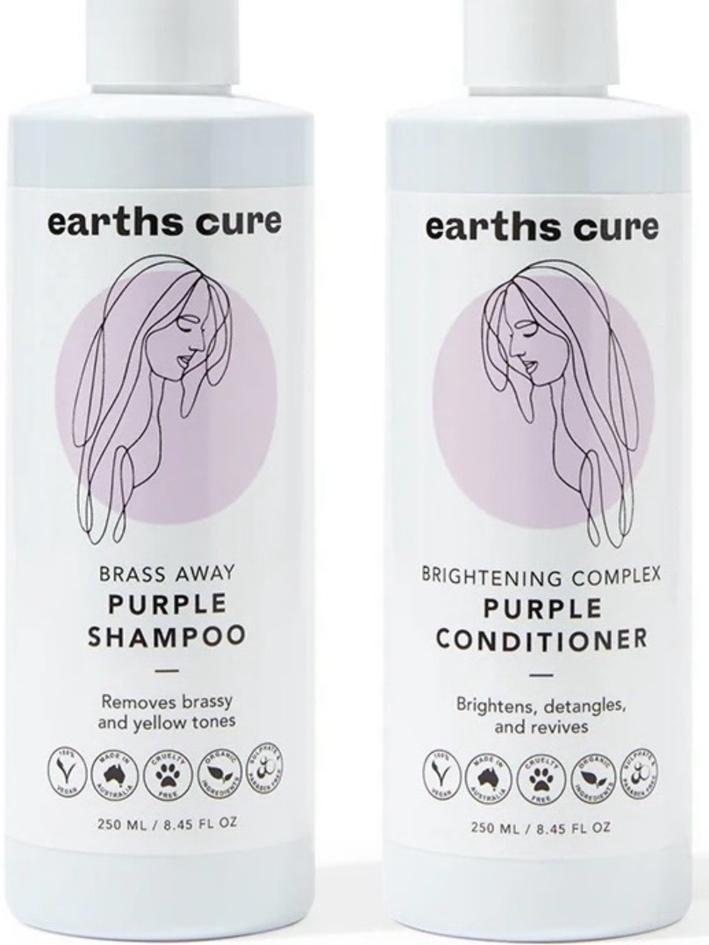 Earths Cure Hair Purple Shampoo & Conditioner